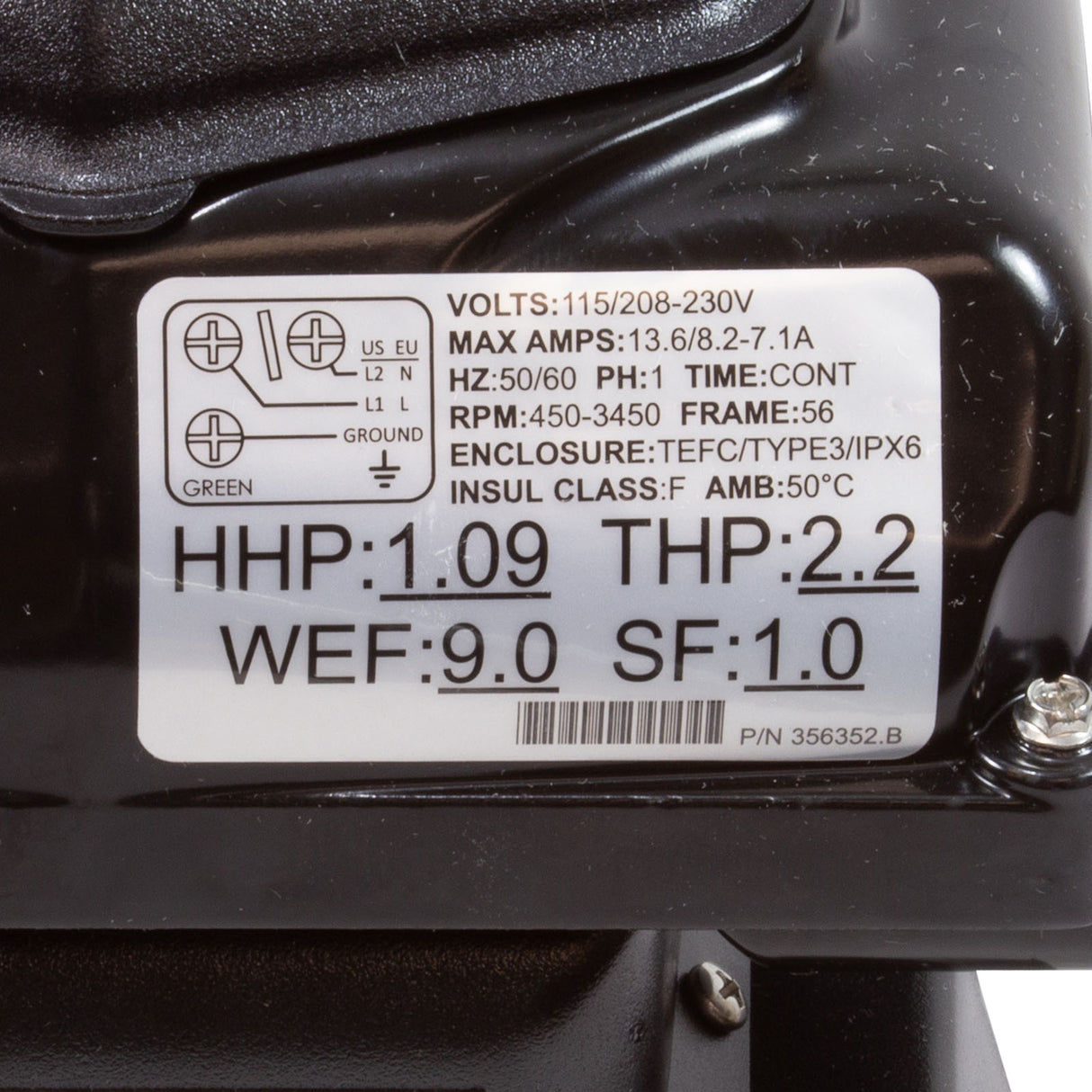 Pump, Pentair SuperMax VS, 1.5hp, 115/208-230v Var-Spd, Blk : 343001 - Pentair - 788379866235 - PartsForSpas.com