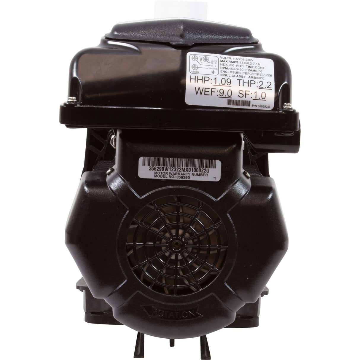 Pump, Pentair SuperMax VS, 1.5hp, 115/208-230v Var-Spd, Blk : 343001 - Pentair - 788379866235 - PartsForSpas.com