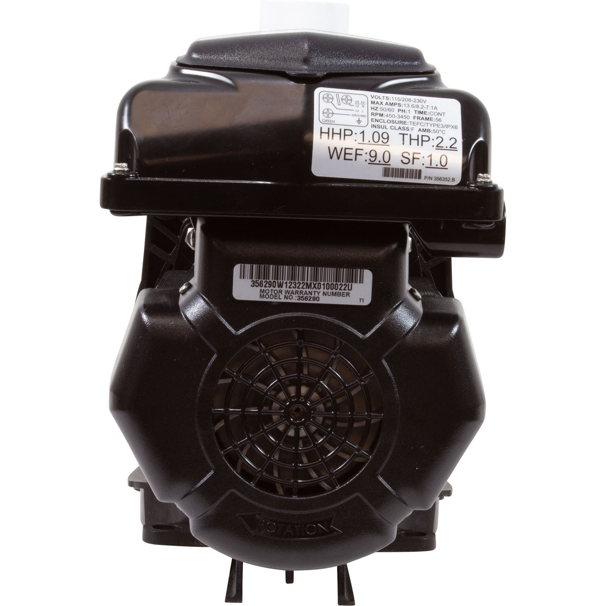 Pump, Pentair SuperMax VS, 1.5hp, 115/208-230v Var-Spd, Blk : 343001