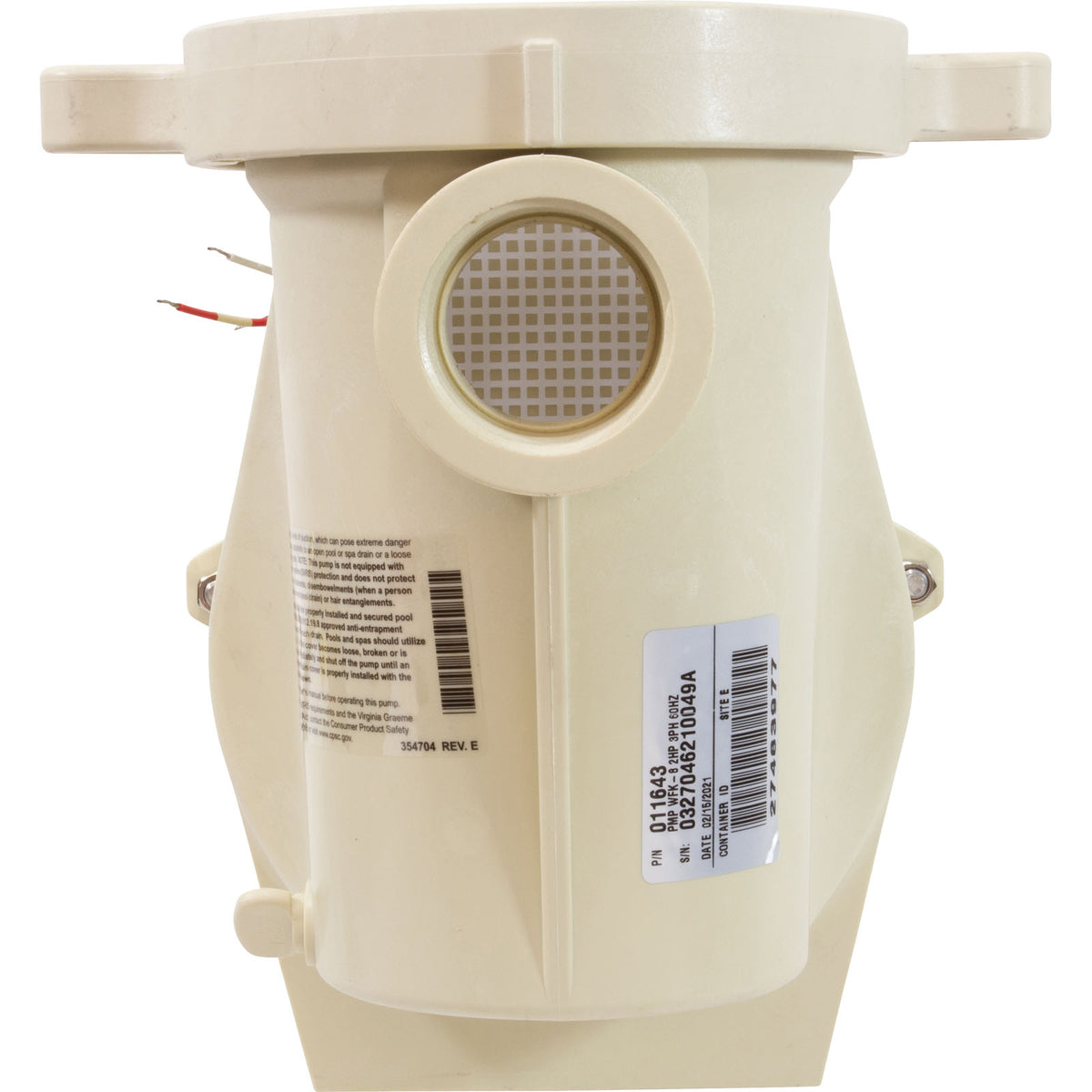 Pump, Pentair WhisperFlo, 2.0hp, 208-230/460v, 3-Phase, SD : 011643