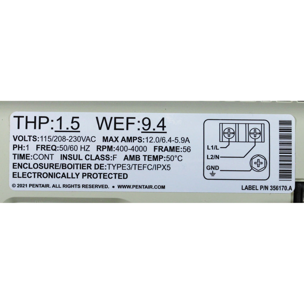 Pump, Pentair IF3 VSF, 1.5hp, 115v/208-230v, w/Relay Board : 011066 - Pentair - 788379886110 - PartsForSpas.com