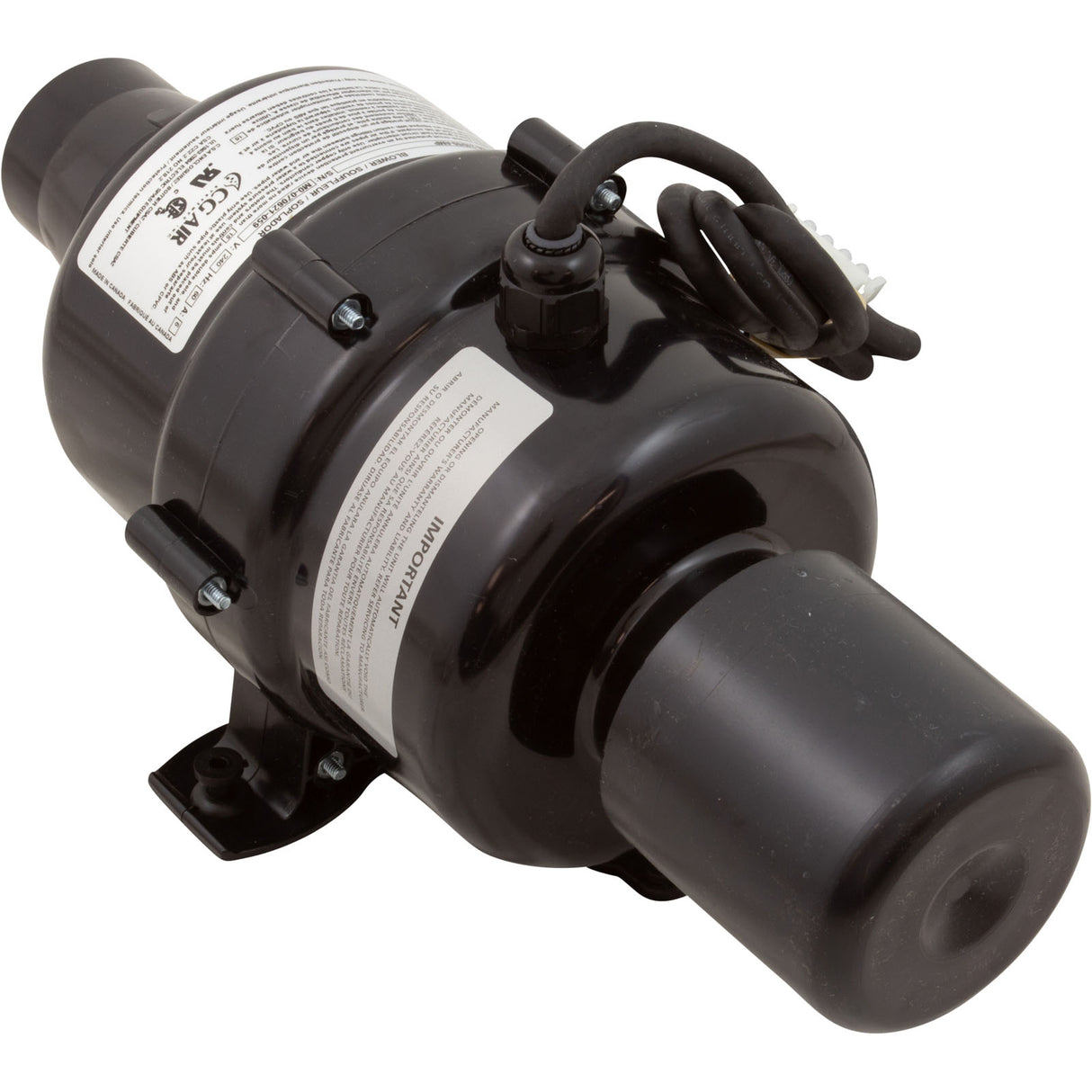 Blower, CG Air Millenium O, 230v, 6.0A, Heater, 3' AMP, w/Muffler : MO300-240/60A
