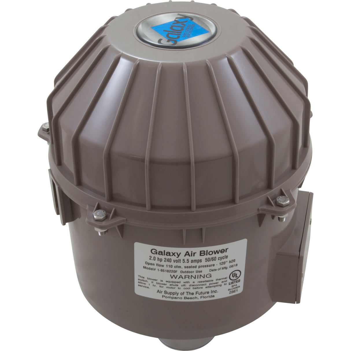 Blower, Air Supply Galaxy Pro, 2.0hp, 230v, 5.5A, Hardwire : 6520231