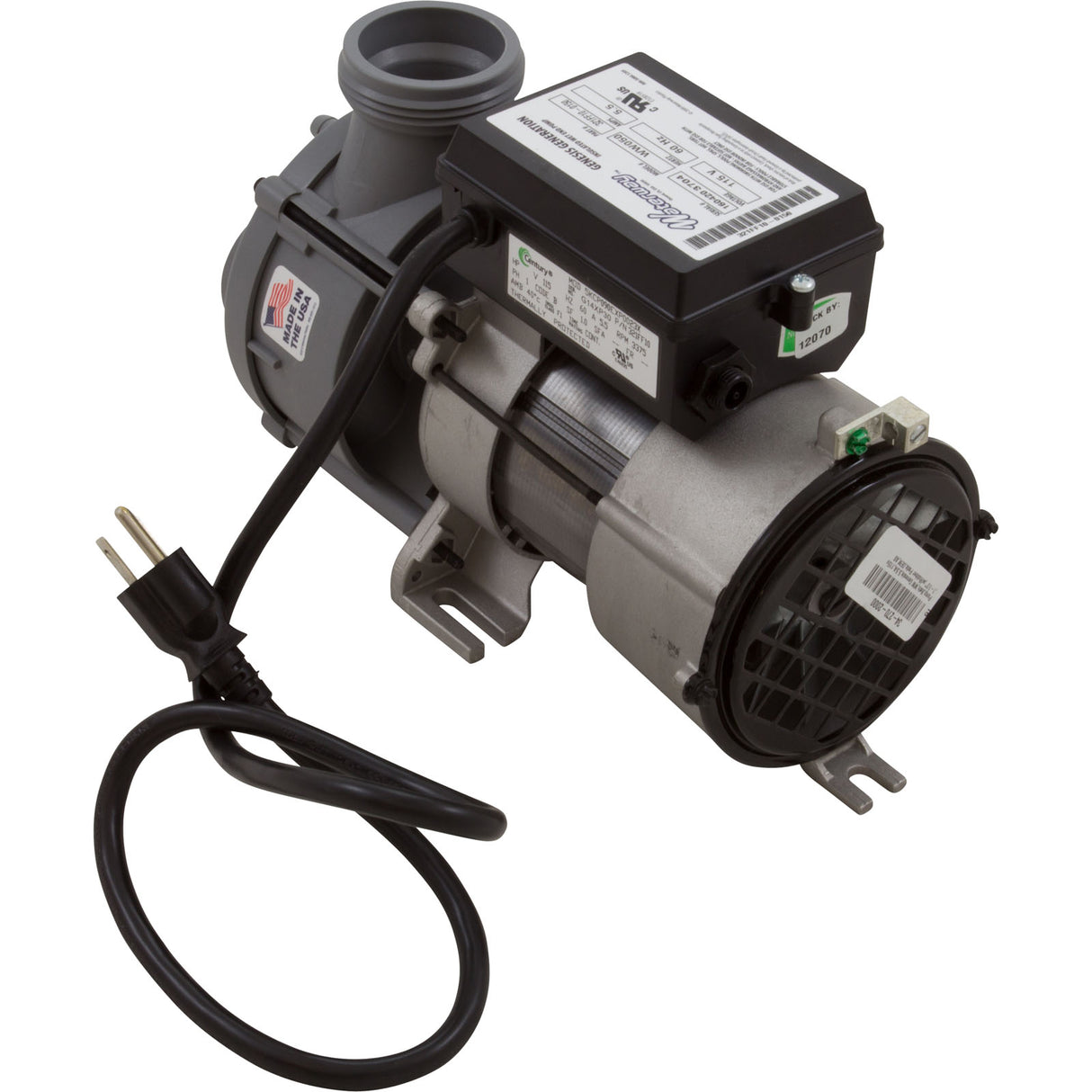 Pump, Bath, WW Genesis, 5.5A, 115v, 1-1/2", w/Rubber Pads, OEM, AS : 321FF10-0150 - Waterway Plastics - 806105400413 - PartsForSpas.com
