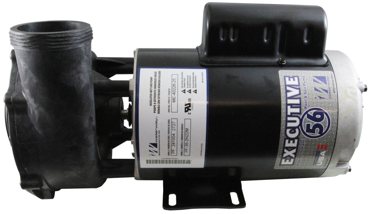 Pump, WW Executive, 4.0hp, 230V, 2-Spd, 56Fr, 2-1/2", 8ft Cord : ME-40226-25 - Waterway Plastics - 806105676023 - PartsForSpas.com