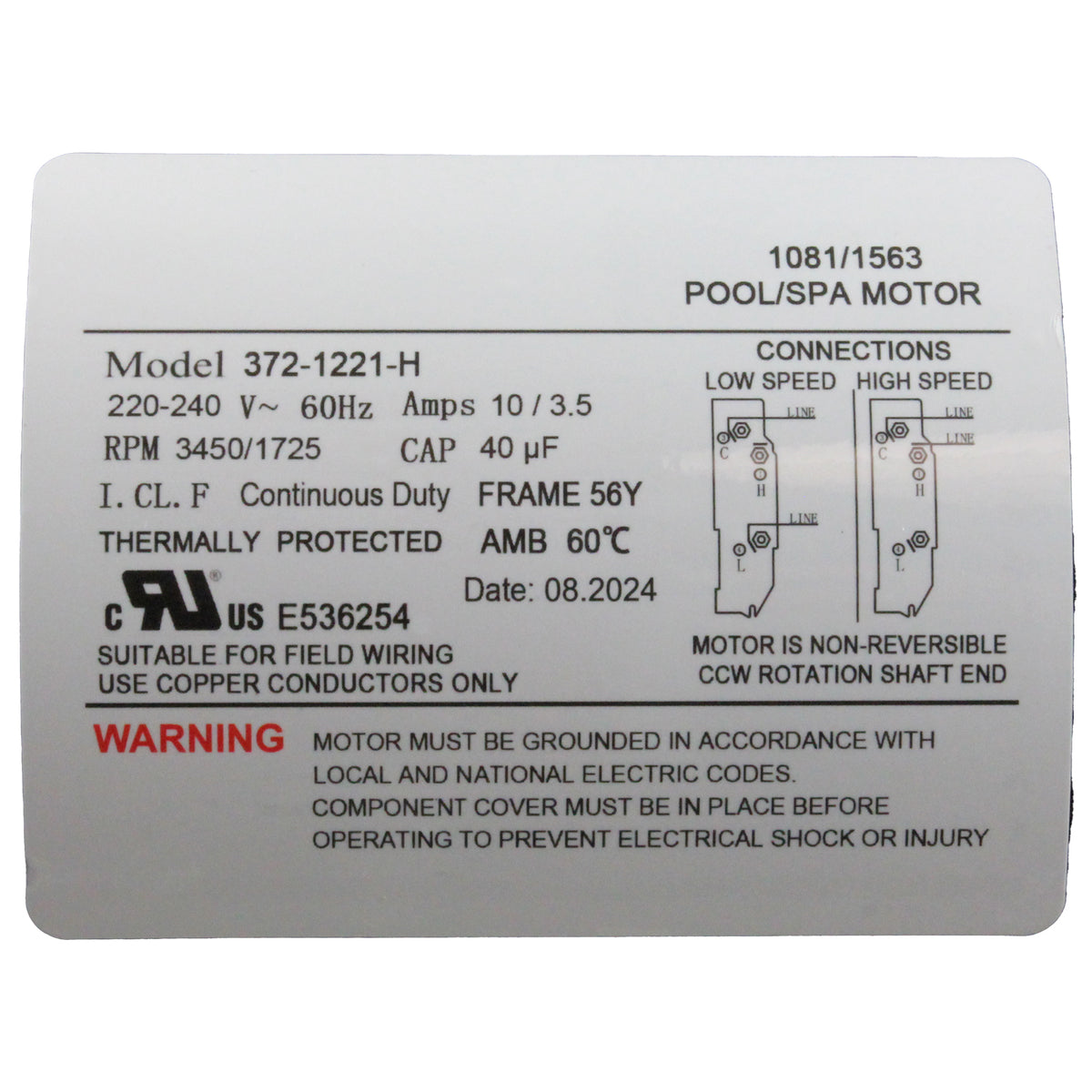 Pump, WW Executive, 3.0hp, 230V, 2-Spd, 56Fr, 2", 8ft Cord : ME-30226-20 - Waterway Plastics - 806105682437 - PartsForSpas.com