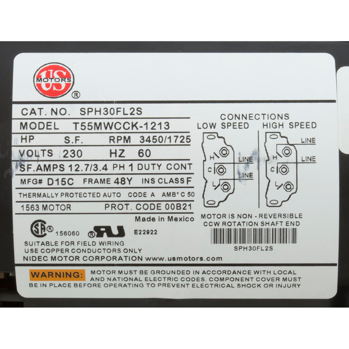 Pump, WW Exec, 4.5SPL, 230v, 2-Spd, 48fr, 2", OEM : 3421821-1A - Waterway Plastics - 806105075369 - PartsForSpas.com