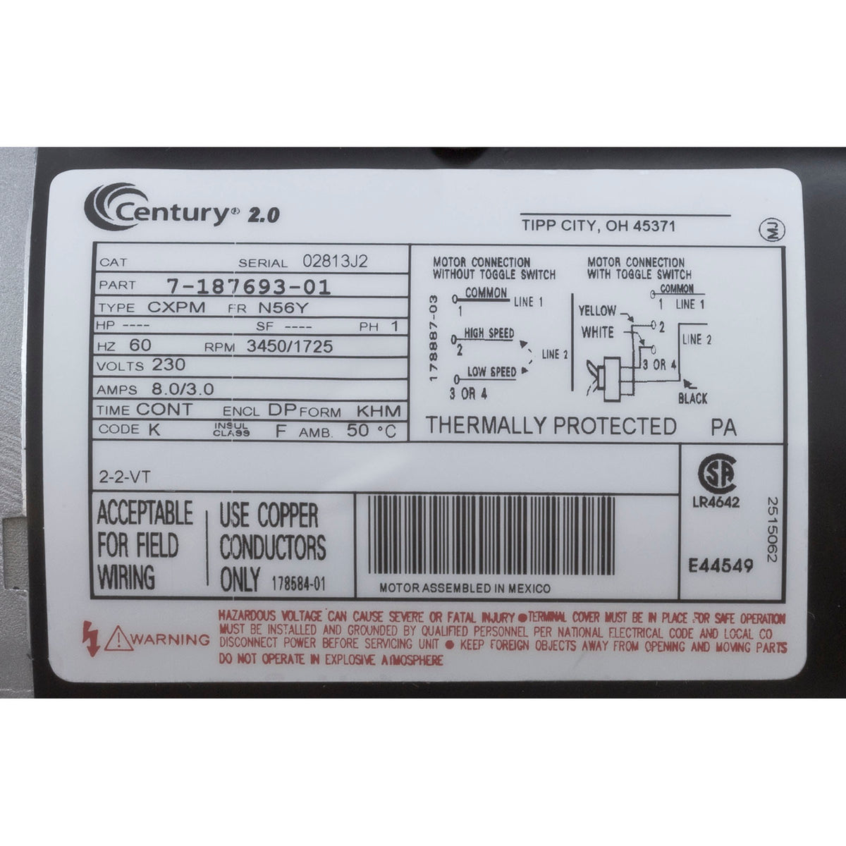 Pump, WW Exec, 2.0hp, 230v, 2-Spd, 56fr, 2-1/2" x 2", OEM : 3720821-13 - Waterway Plastics - 8.06105E+11 - PartsForSpas.com