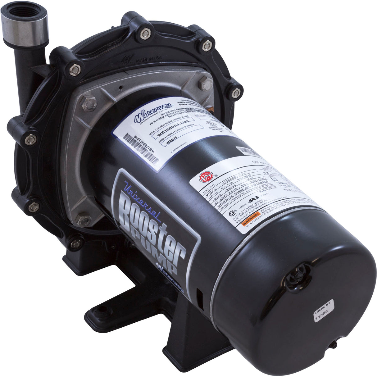 Pump, Booster, Waterway Universal, 0.75hp, 115v/230v, 3/4"fpt, OEM : 3810430-1PDA - Waterway Plastics - 806105506252 - PartsForSpas.com