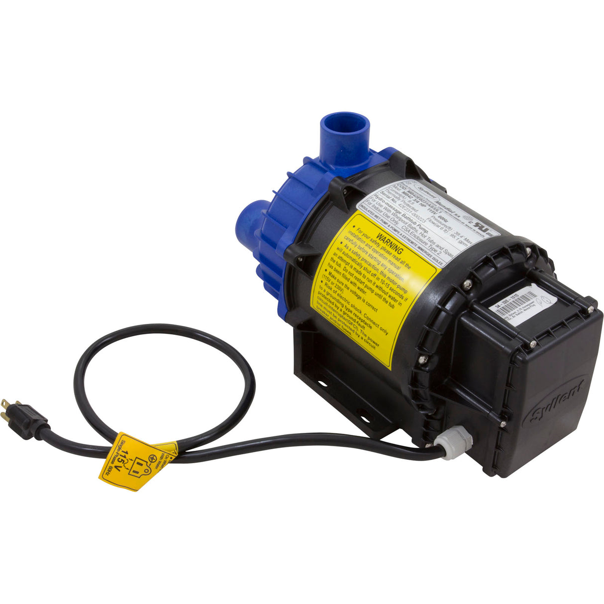 Pump, Syllent, 0.75 Horsepower, 115v, Nema Plug : MB42E0231AS/UL1 - Mundial - MB42E0231AS/UL1 - PartsForSpas.com