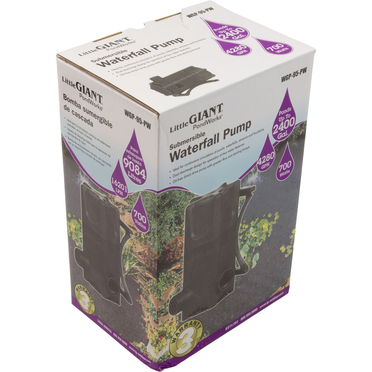 Pump, Submersible, Little Giant WGP-95-PW, 4280 GPH, 16'Cord : 566407 - Little Giant / Franklin - 566407 - PartsForSpas.com