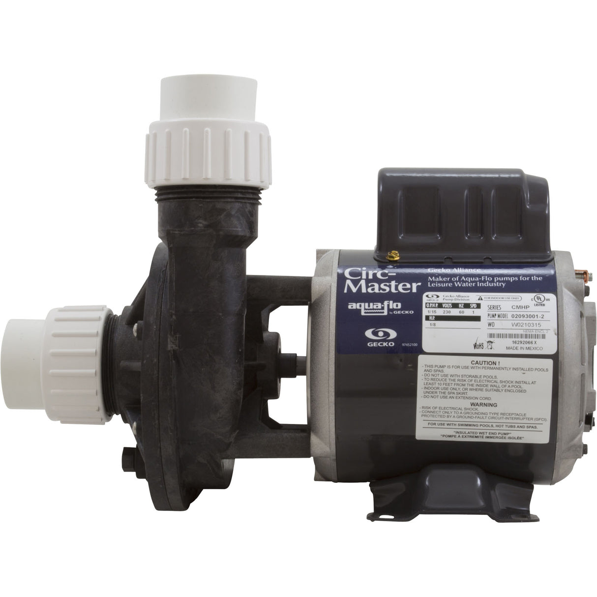 Pump, Circ, Gecko Aqua Flo CMHP, 1/15hp, 230v, 1-1/2", OEM : 02093001-2010