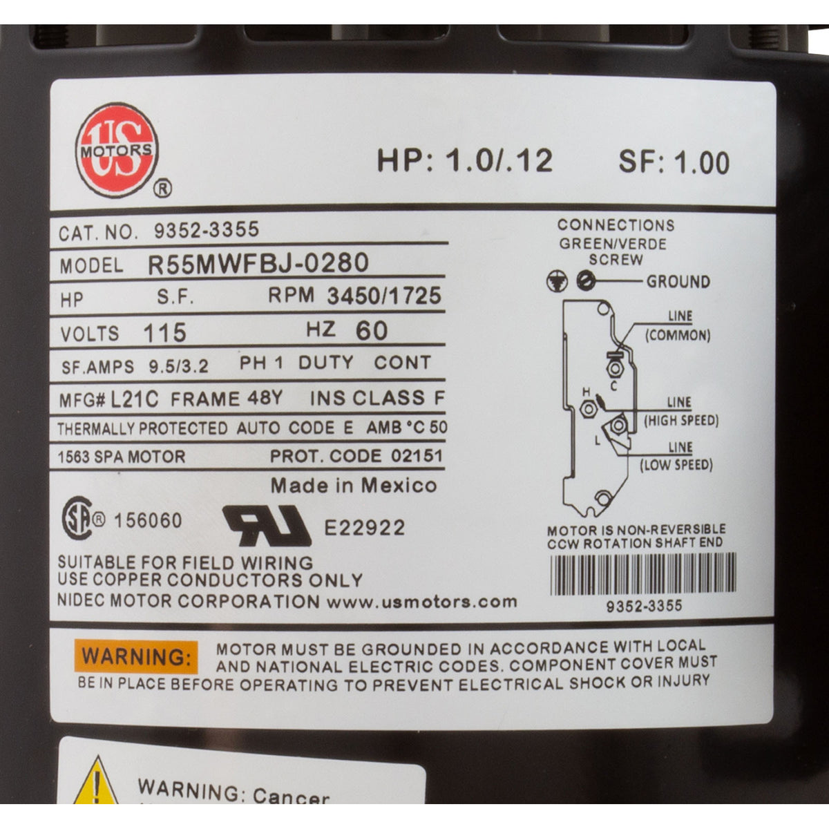 Pump, AquaFlo XP2, 1.0 OPhp/1.5hp 115v, 2-Spd, 48fr, 2", OEM : 06610006-2040