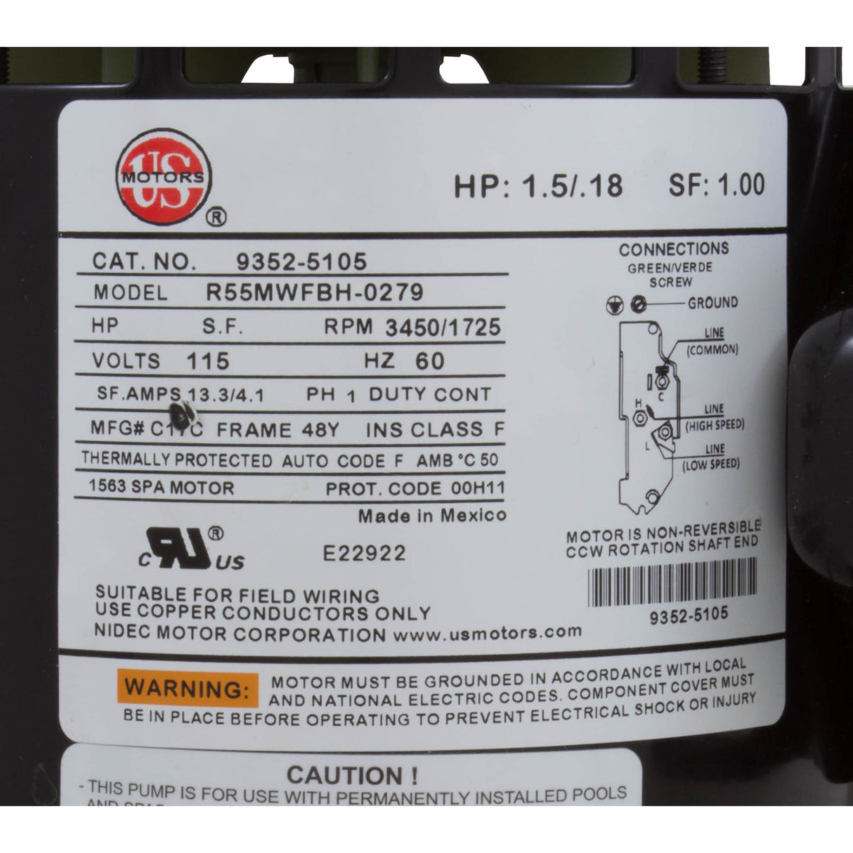 Pump, Aqua Flo FMCP, 1.5hp, 115v, 2-Spd, 48fr, 1-1/2", OEM : 02615000-1010 - Aquaflo/Gecko - 02615000-1010 - PartsForSpas.com