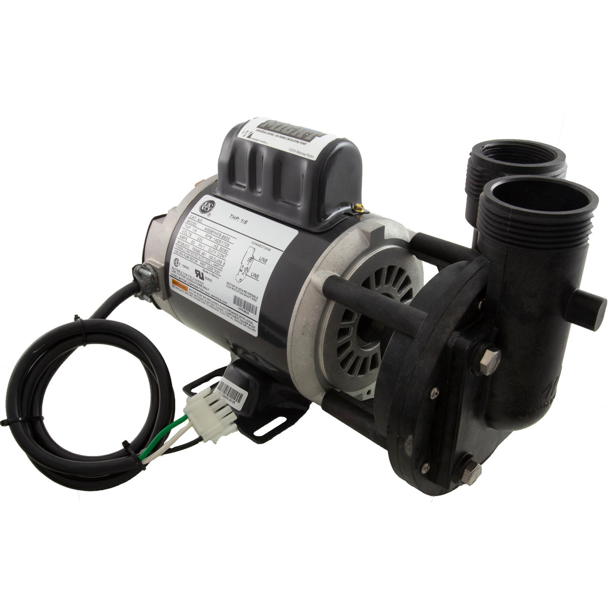 Pump, Circ, Waterway Uni-Might, 1/8hp, 230v, 1-Spd, 48Fr, 50/60Hz : 3410020-1X86 - Waterway Plastics - 806105500274 - PartsForSpas.com