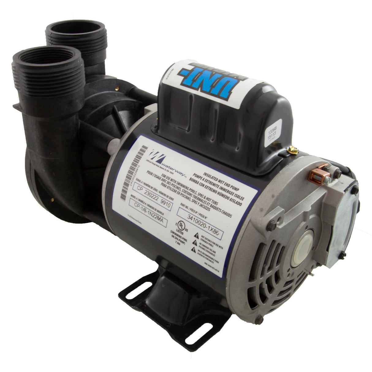 Pump, Circ, Waterway Uni-Might, 1/8hp, 115v, 1-Spd, 48Fr, 50/60Hz : 3410030-0X86