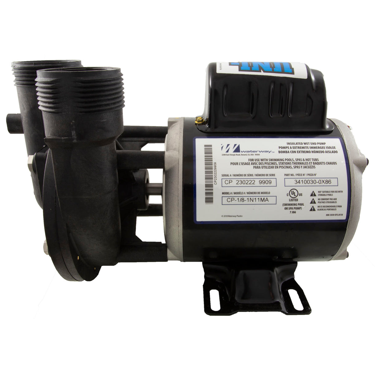Pump, Circ, Waterway Uni-Might, 1/8hp, 115v, 1-Spd, 48Fr, 50/60Hz : 3410030-0X86