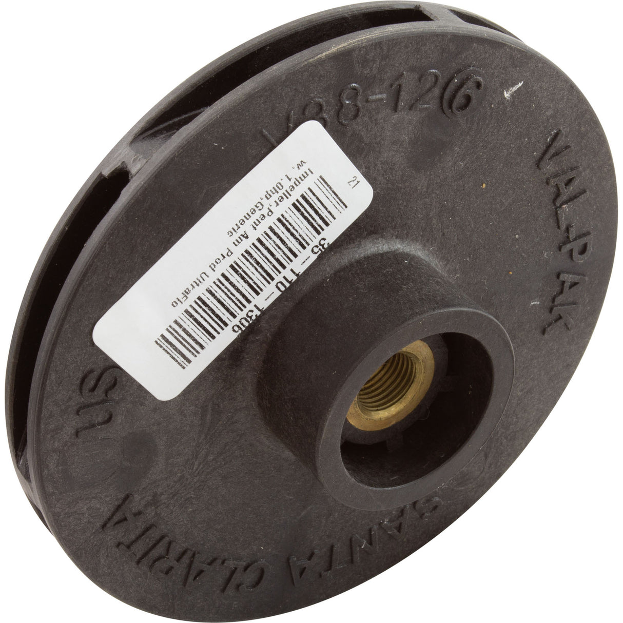 Impeller, Pent Am Prod UltraFlow, 1.0hp, Generic : V38-124 - Val-Pak - 811636022621 - PartsForSpas.com