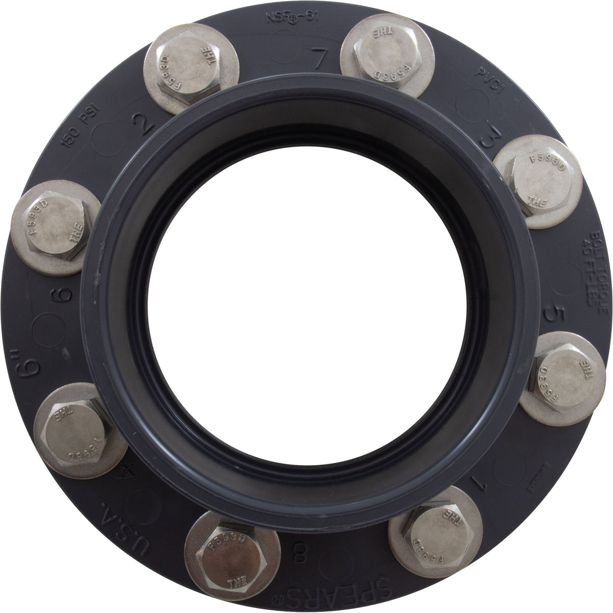 Flange Assy, Pentair EQ Series, Hair & Lint Strainer, 6" : 357263 - Pentair Pool Products - 7.8838E+11 - PartsForSpas.com