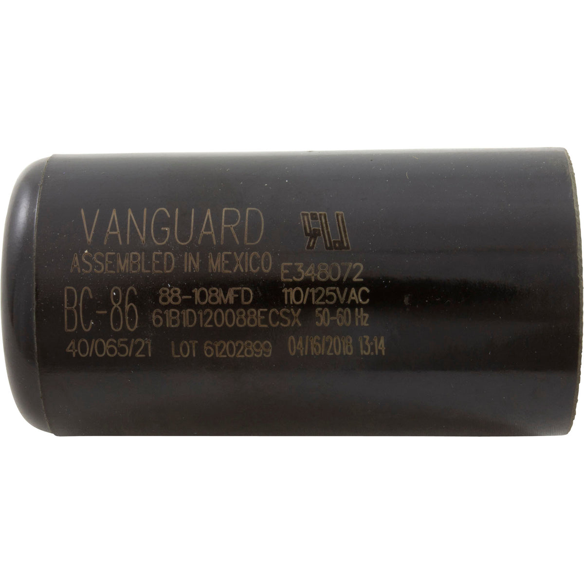 Start Capacitor, 88-108 MFD, 115v, 1-7/16" x 2-3/4" : BC-86