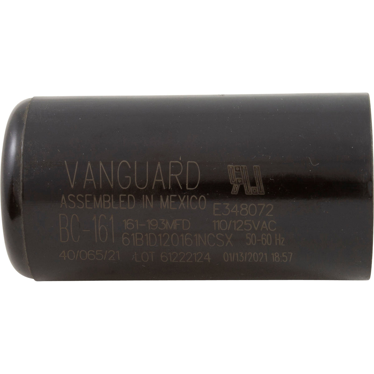 Start Capacitor, 161-193 MFD, 115v, 1-7/16" x 2-3/4" : BC-161
