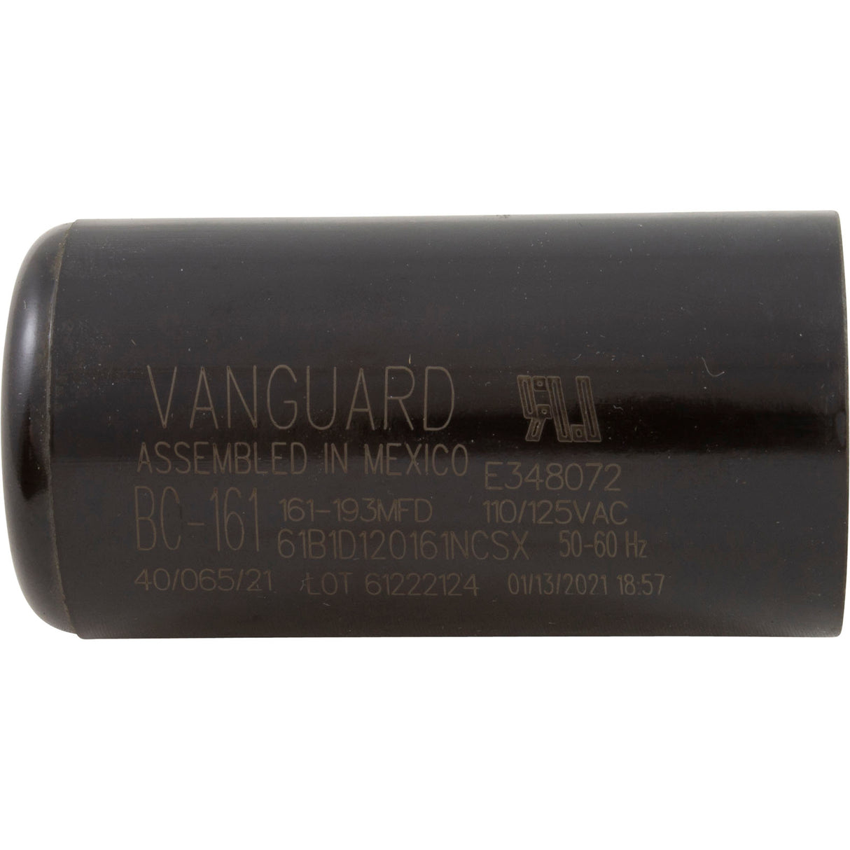 Start Capacitor, 161-193 MFD, 115v, 1-7/16" x 2-3/4" : BC-161