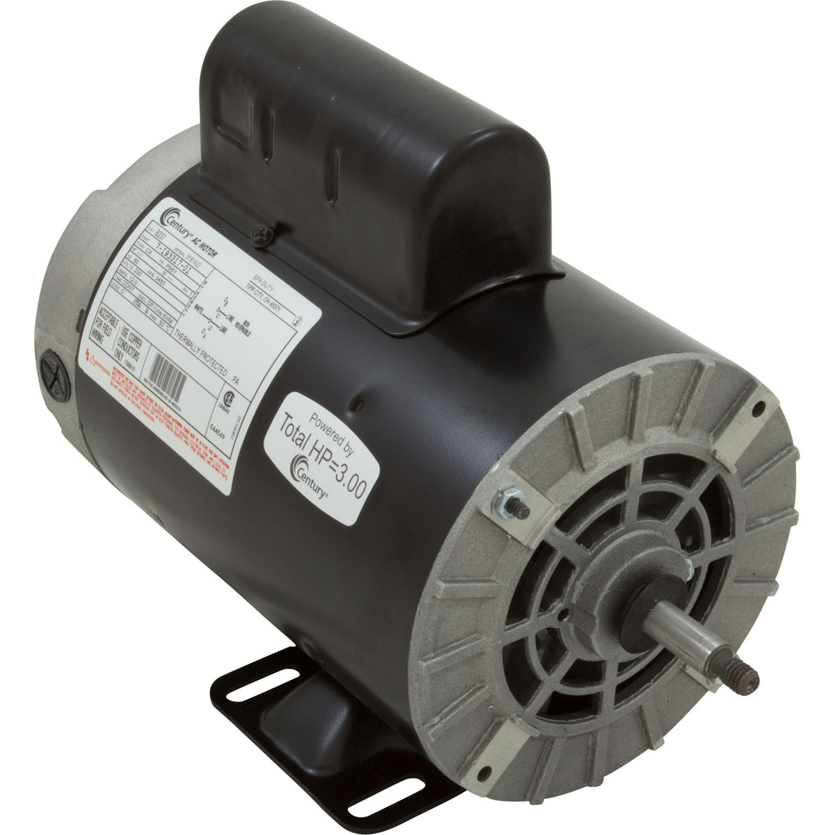 Motor, Century, 3.0 Horsepower, 230v, 1 Speed, 56 Y Frame : B237