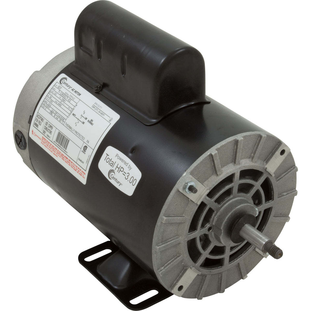 Motor, Century, 3.0 Horsepower, 230v, 1 Speed, 56 Y Frame : B237
