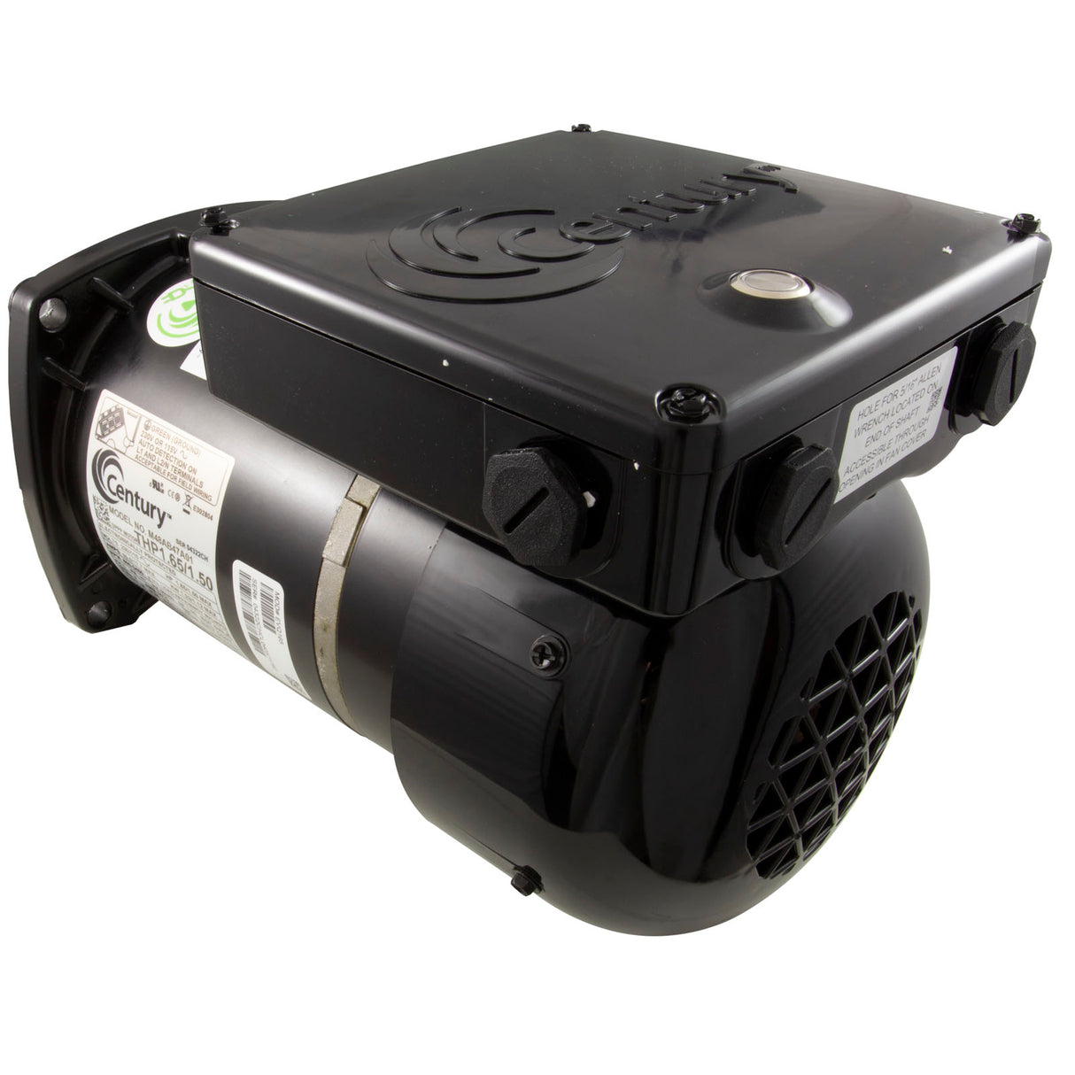 Motor, Century V-Green, 1.65hp, 115V/230V, 1Ph, 48YFr, TEFC : EVQ165