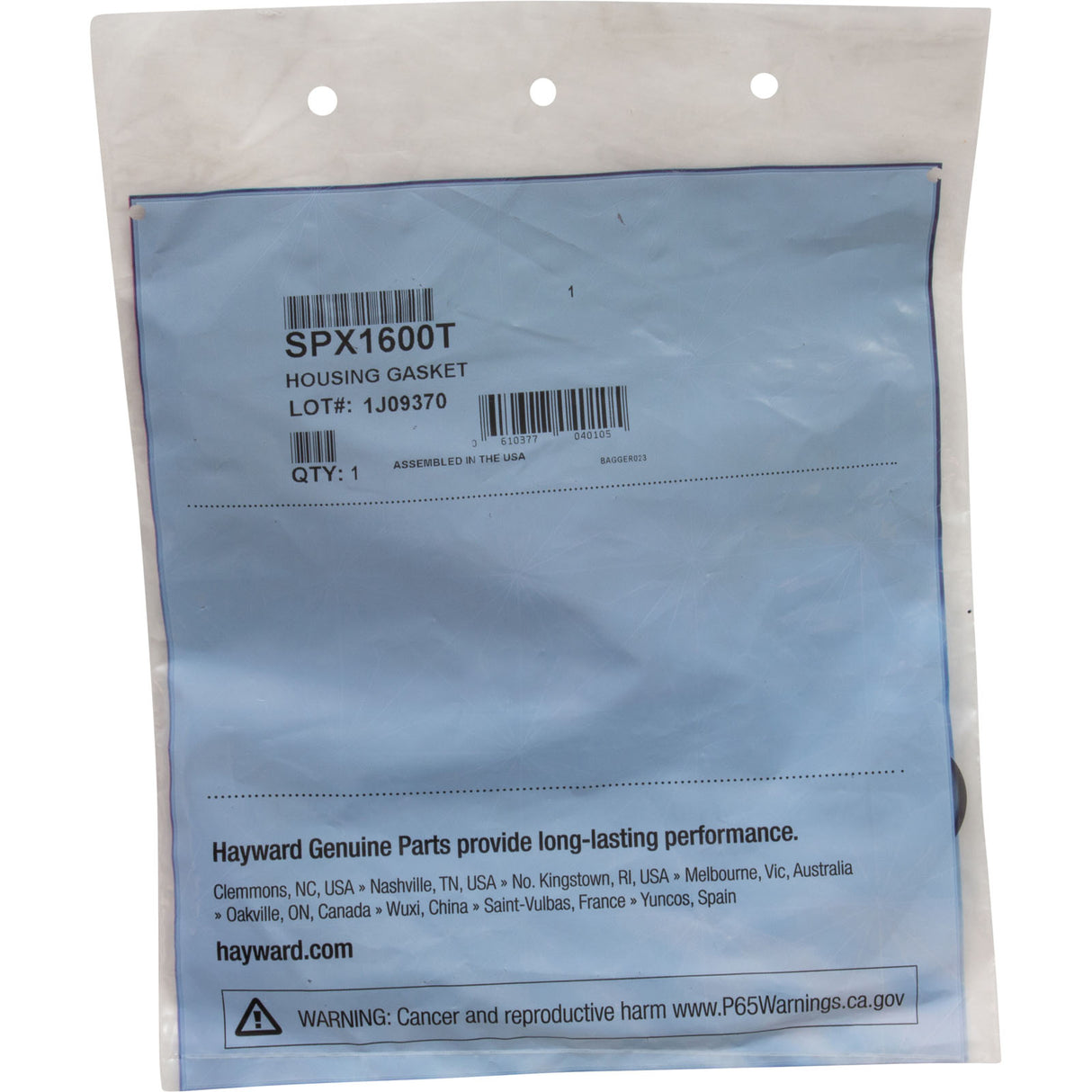 Gasket, Hayward Max-Flo, Seal Plate, 6-1/2"ID, 6-5/8"OD : SPX1600T