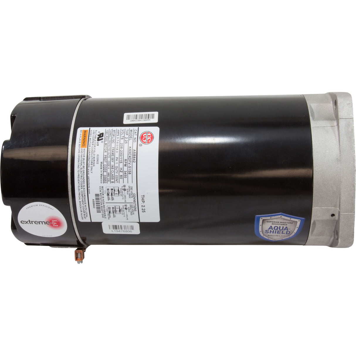 Motor, US Motor, 1.5hp, SQFL, Fullrate, 115/208/230v, 56Y, EE : ASB842