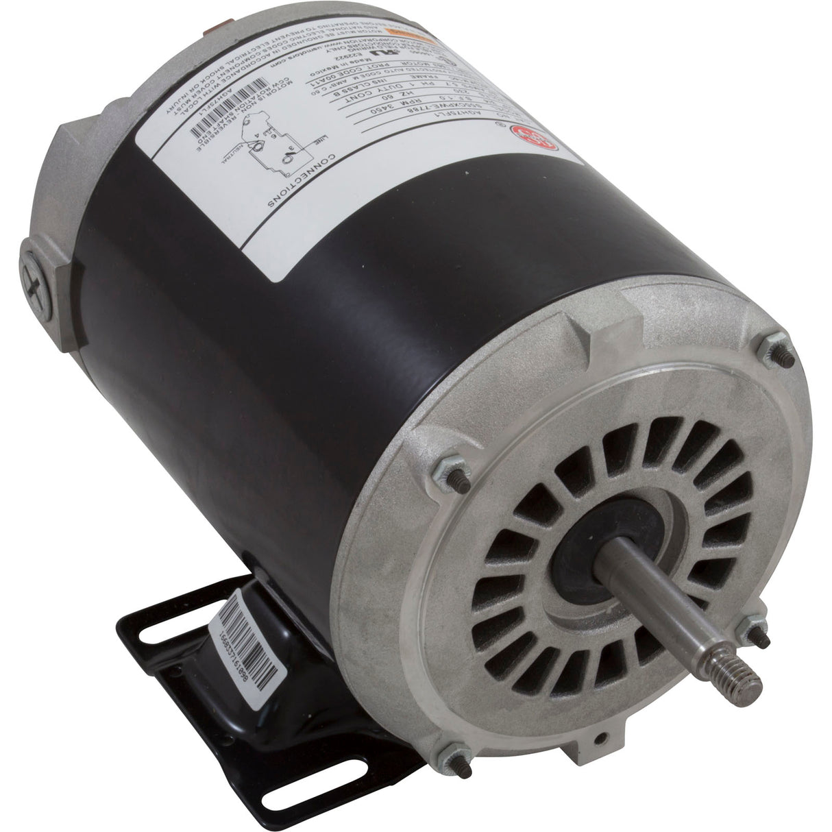 Motor, US Motor, 0.75 Horsepower, ThruBolt, 1-Speed, 230v, 5.7A : AGH75FL1