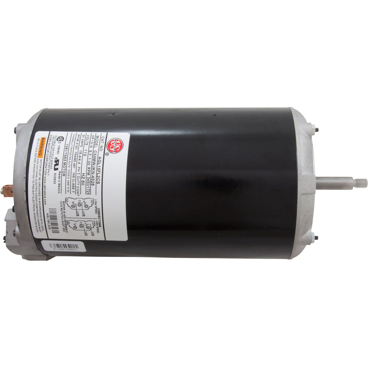 Motor, US Motor, 1.5 Horsepower, ThruBolt, 2-Speed, 115v, 48Y : AGL15FL2CS