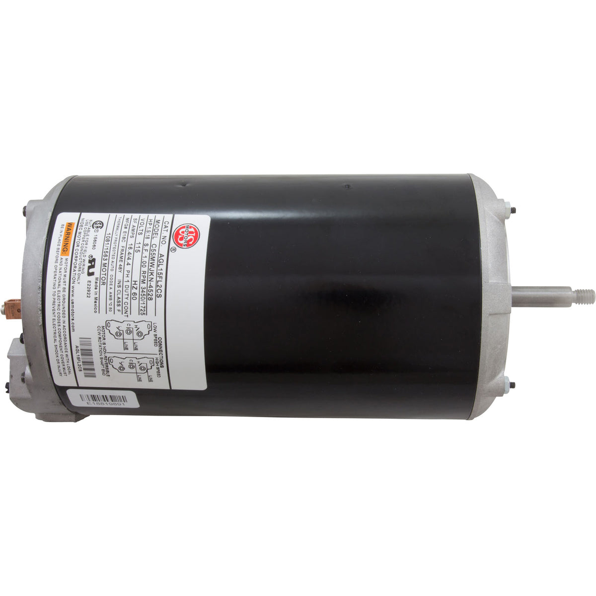 Motor, US Motor, 1.5 Horsepower, ThruBolt, 2-Speed, 115v, 48Y : AGL15FL2CS