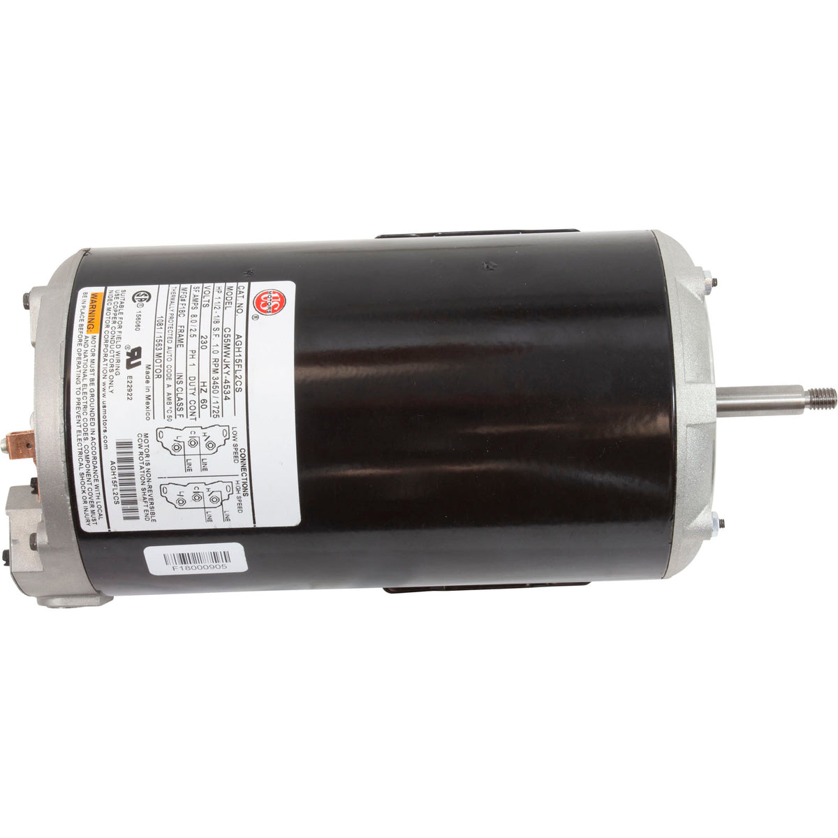Motor, US Motor, 1.5 Horsepower, ThruBolt, 2-Speed, 230v, 48Y : AGH15FL2CS