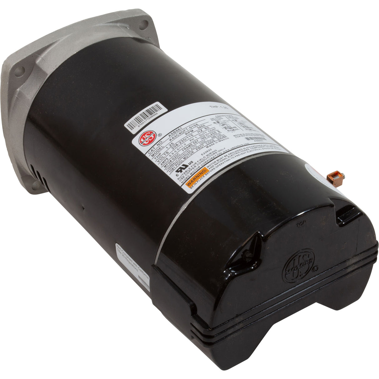 Motor, Nidec/USMtr, 0.75hp, 115/230v, 1Spd, 56Yfr, SQFL, Full, EE : ASB661