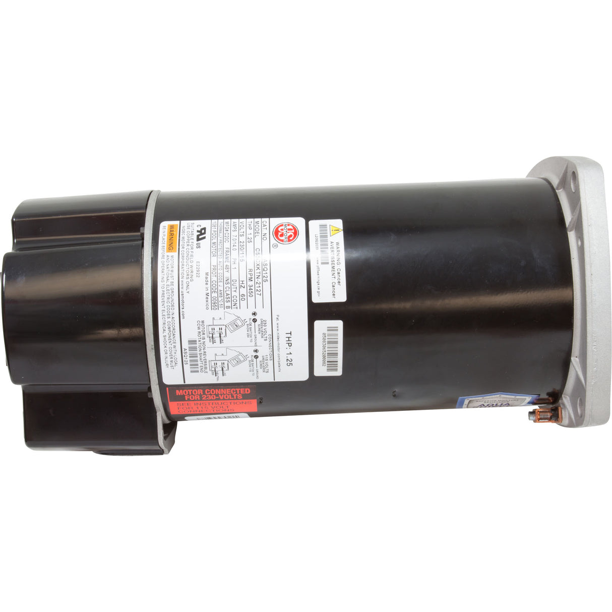 Motor, Nidec/US Motor, 0.75hp, 115/230v, 1-Spd, 48Yfr, SQFL : ASQ125
