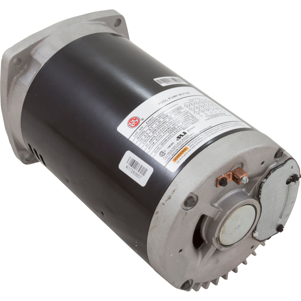 Motor, Nidec/USMtr, 2.0hp, 208-230/460v, 1-Spd, 56Yfr, SQFL, Full : EH637