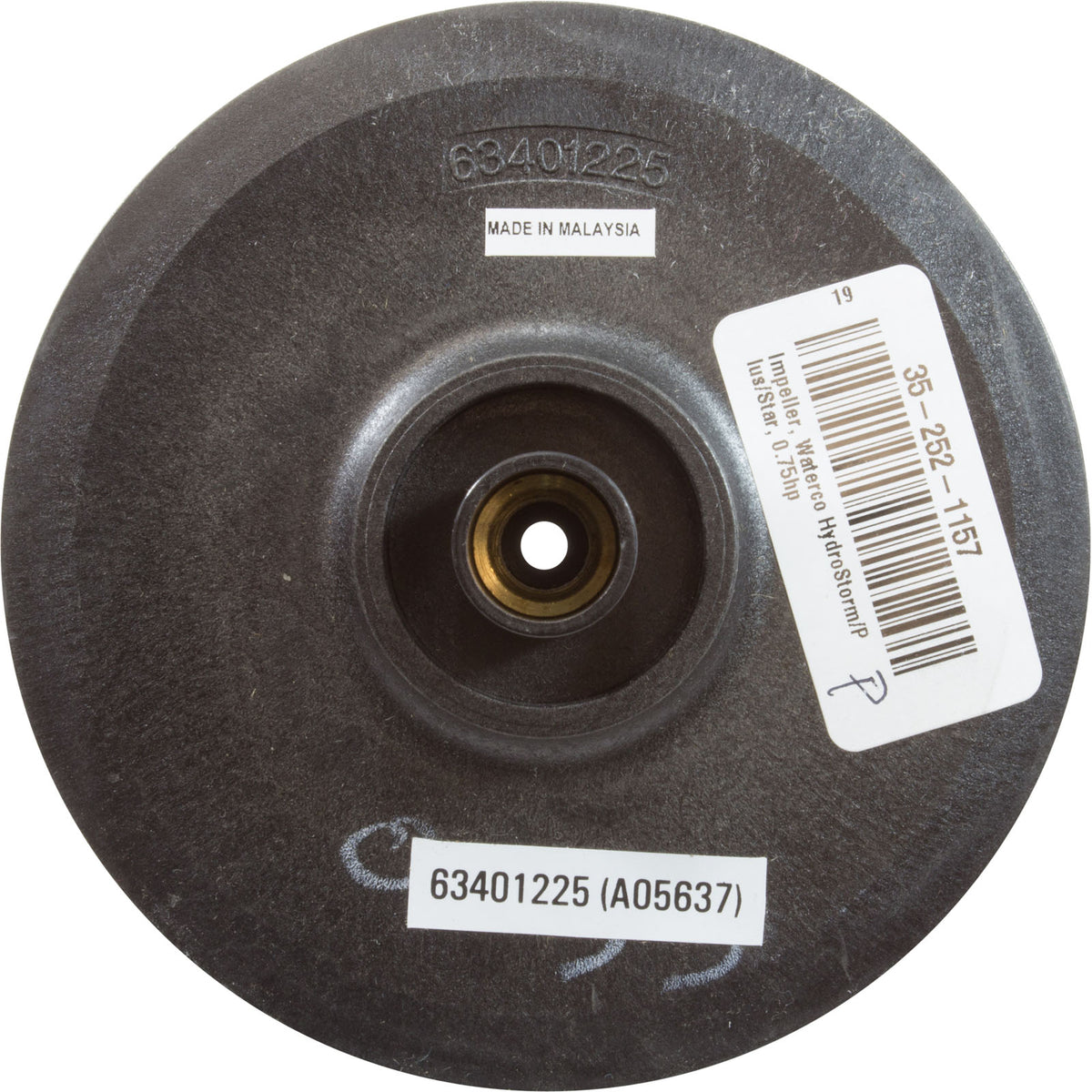 Impeller, Waterco HydroStorm/Plus/Star, 0.75hp : 63401225 - Waterco - 63401225 - PartsForSpas.com