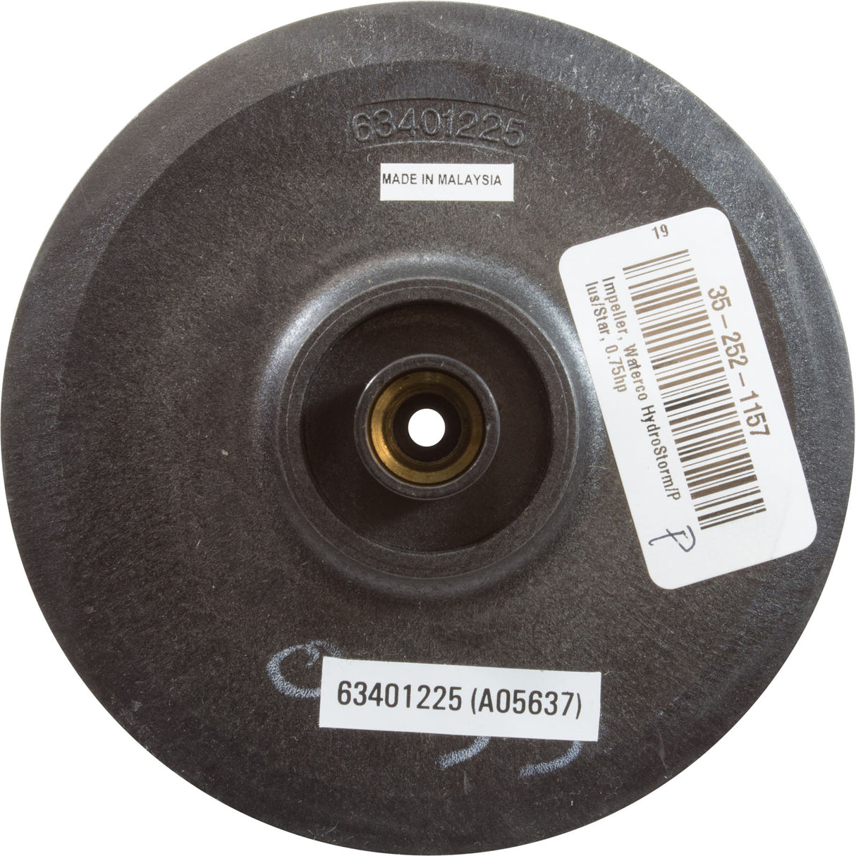 Impeller, Waterco HydroStorm/Plus/Star, 0.75hp : 63401225 - Waterco - 63401225 - PartsForSpas.com