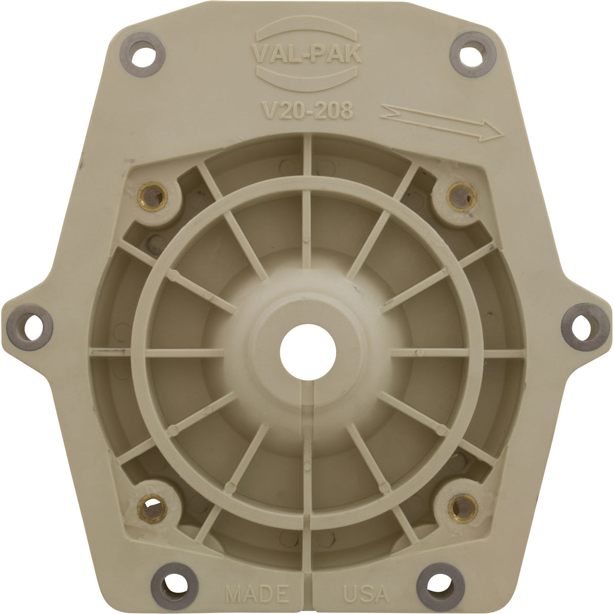 Seal Plate, Purex IntelliFlo VS, 6/94 - Present, Almond, Gen : V20-208 - Val-Pak Products - 811636020023 - PartsForSpas.com