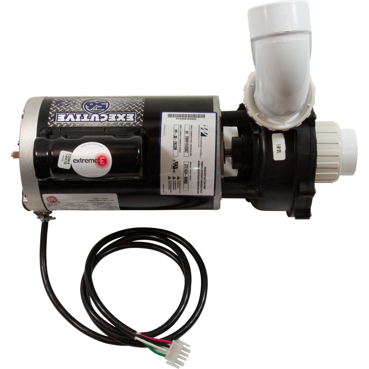 Exec 5Hp-Spl 2Sp 56Fr 220V 2"In 6Ft 4Pin W/Unions : 3721624-0D85U - Waterway Plastics - 3721624-0D85U - PartsForSpas.com