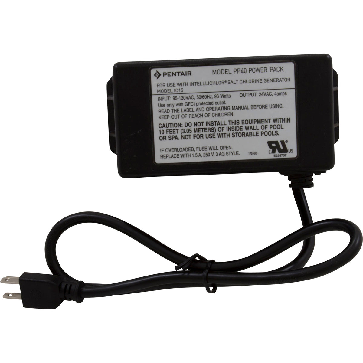 Transformer, Pentair, IntelliChlor IC15, 115v, 24v : 521171