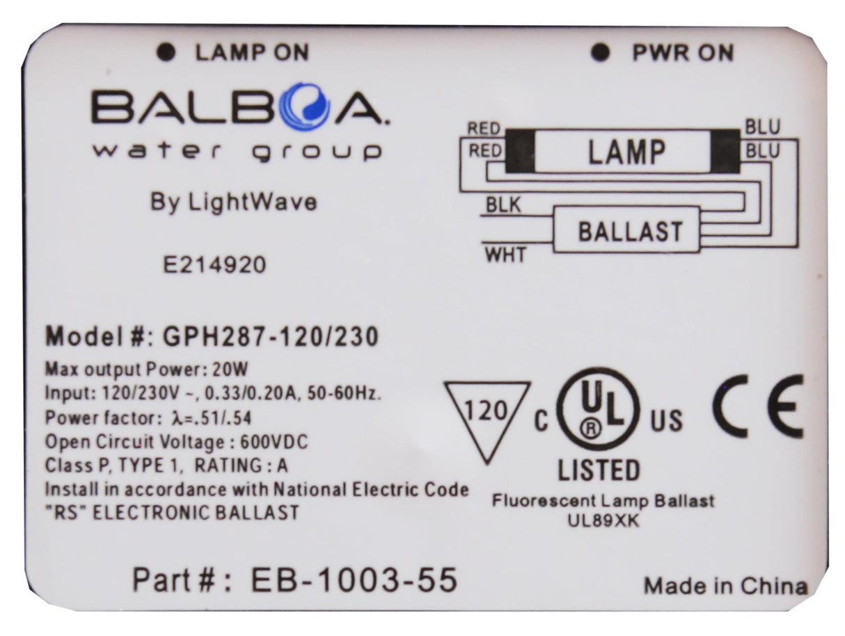 Sanitation System, BWG Wavetec254™, UV, 115v, 7W, 3/4"b : 59060-01 - Balboa Water Group - 59060-01 - PartsForSpas.com
