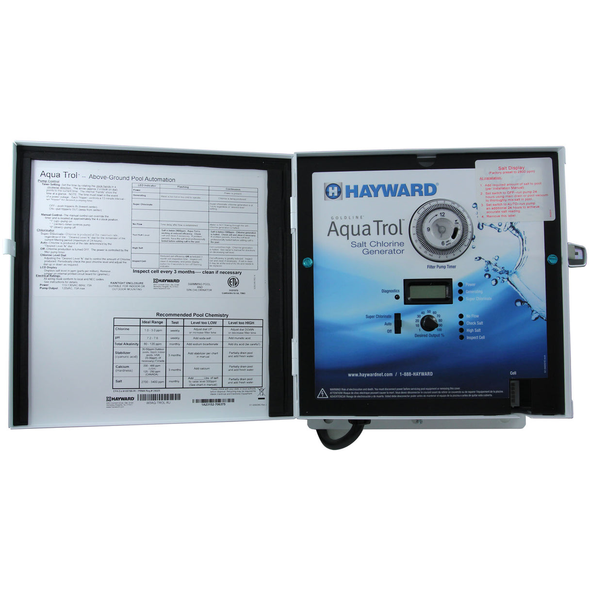 Salt Chlorine Generator, Hayward AquaTrol RJ : W3AQ-TROL-RJ - Hayward - W3AQ-TROL-RJ - PartsForSpas.com