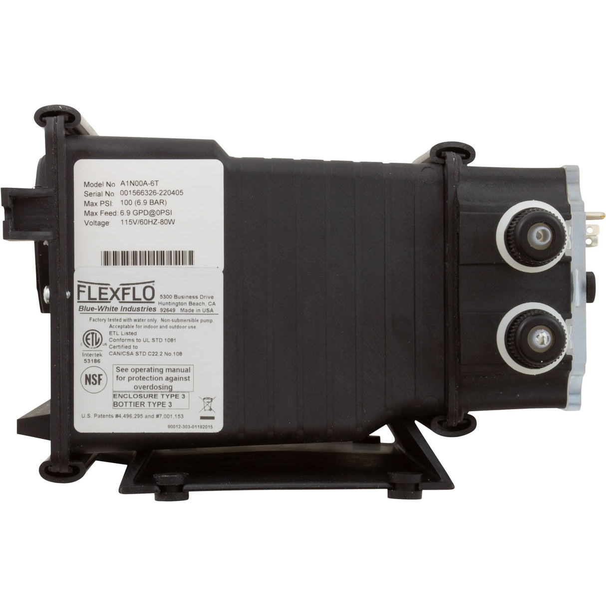 Pump, Peristaltic, Blue White FlexFlo A-100NA, 115v, 6.8 GPD : A1N00A-6T - Blue-White Industries, Ltd - A1N00A-6T - PartsForSpas.com