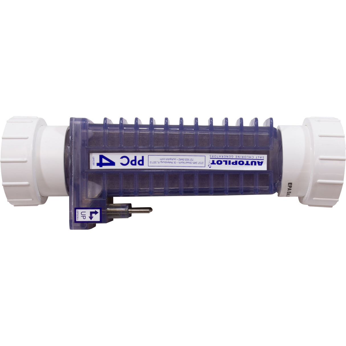 Replacement Salt Cell, AutoPilot, PPC4, w/Female Unions : PPC4 - AquaCal AutoPilot, Inc. - 690449014555 - PartsForSpas.com