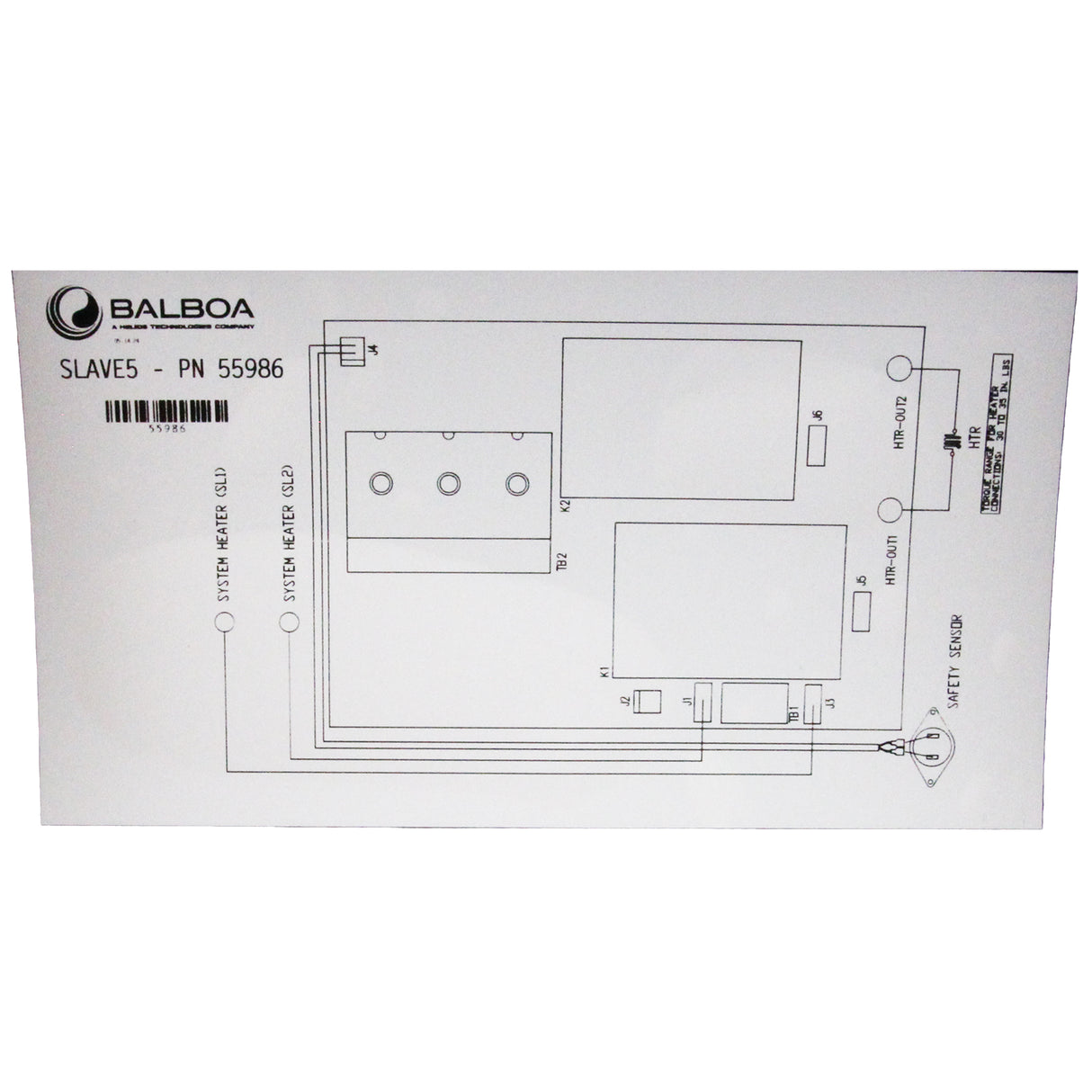 System Heater Slave, BWG, 5.5kW Titanium, 230V : 55986 - Balboa Water Group - 55986 - PartsForSpas.com