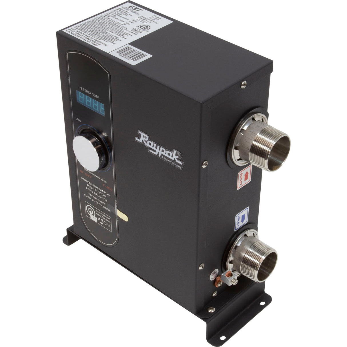 Digital Electric Heater, Raypak E3T, 1-1/2" mpt, 230v, 11kW : 017122