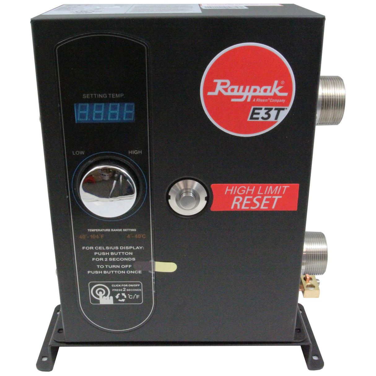 Digital Electric Heater, Raypak E3T, 1.5" mpt, 230v, 5.5kW : 100-10000662 - Raypak - 840328459926 - PartsForSpas.com